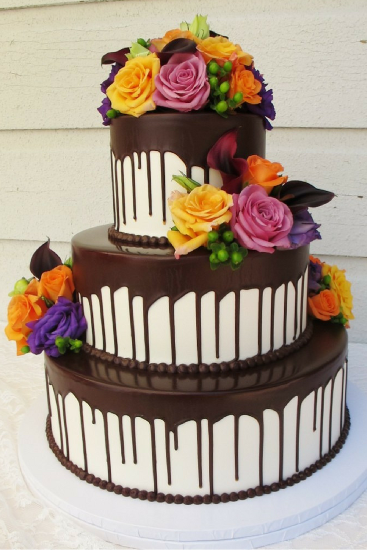 Chocolate Wedding Cake - Drip Cake